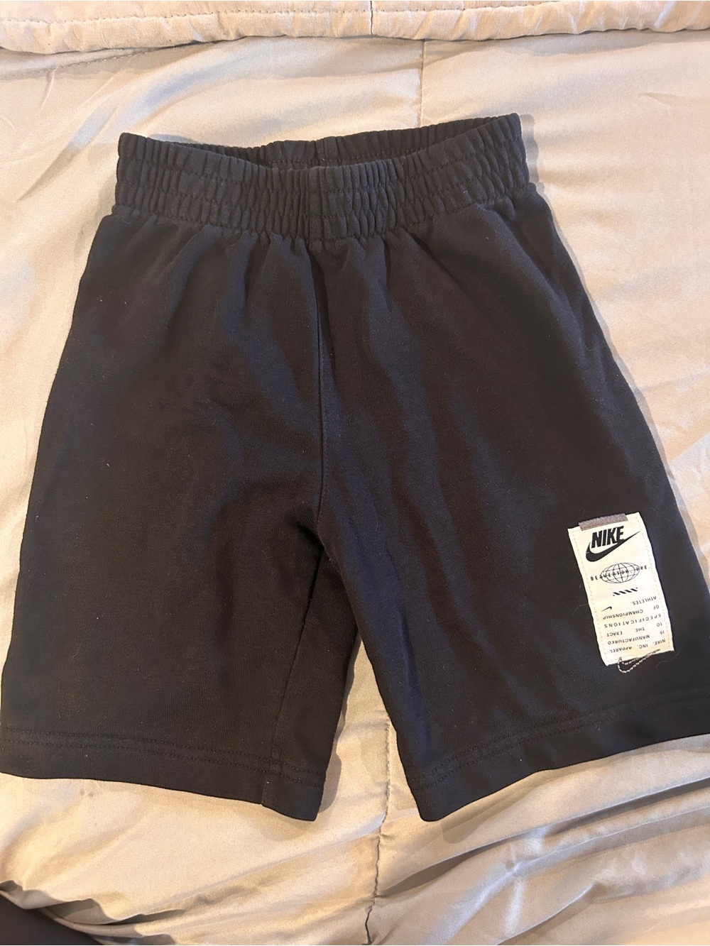Nike Black Kids Elastic Waist Athletic Shorts with Logo Patch